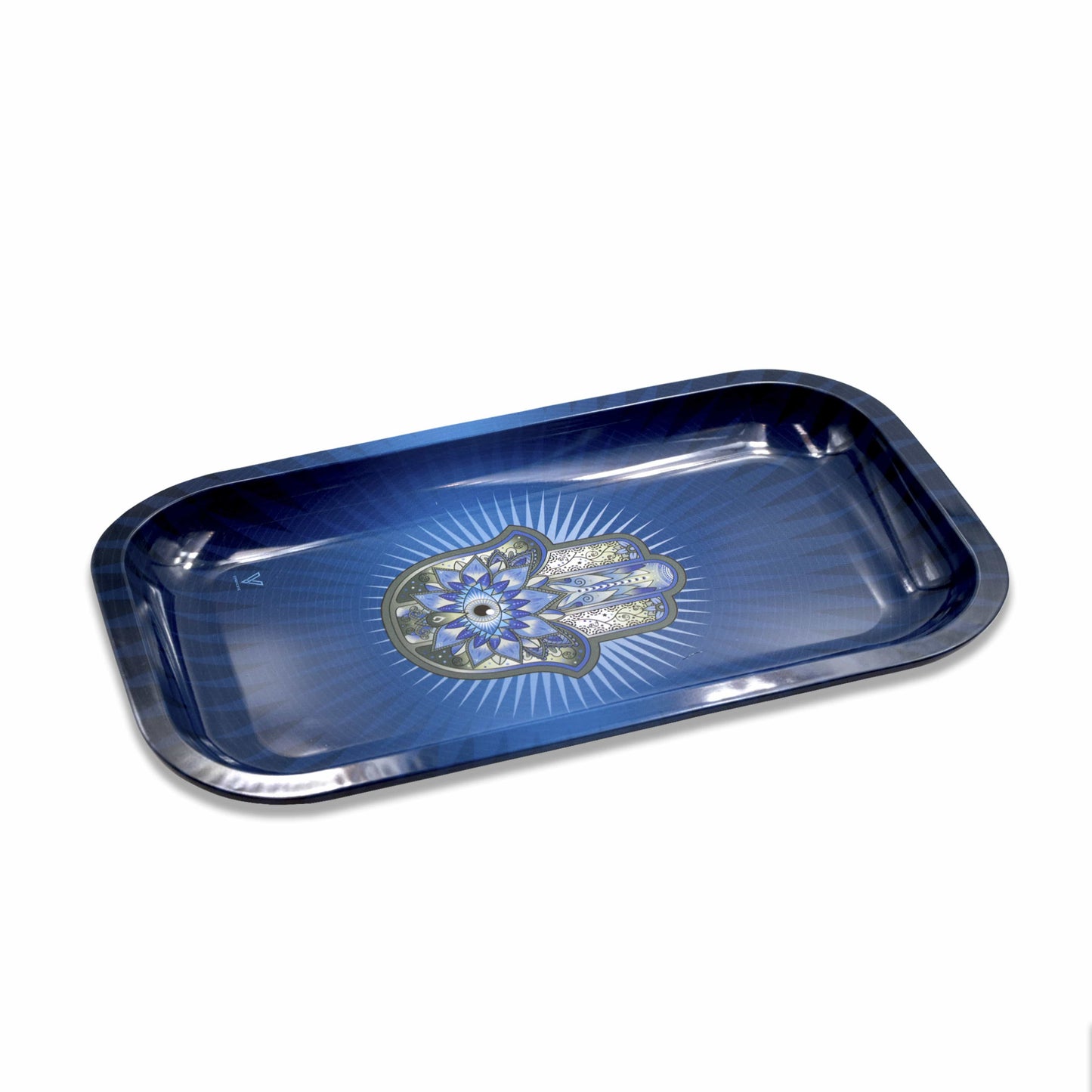 Hamsa Blue Metal Rollin' Tray