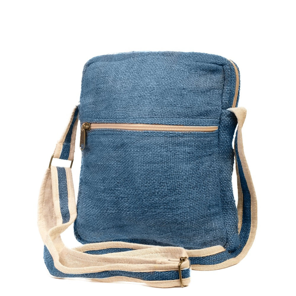 Core Hemp Multi Pocket Crossbody Purse - Himal Blue