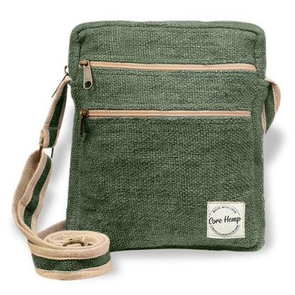 Core Hemp Multi Pocket Crossbody Purse - Banyan Green