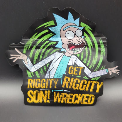 Top Bar 3.5g Riggity Wrecked Mylar Bags Die Cut