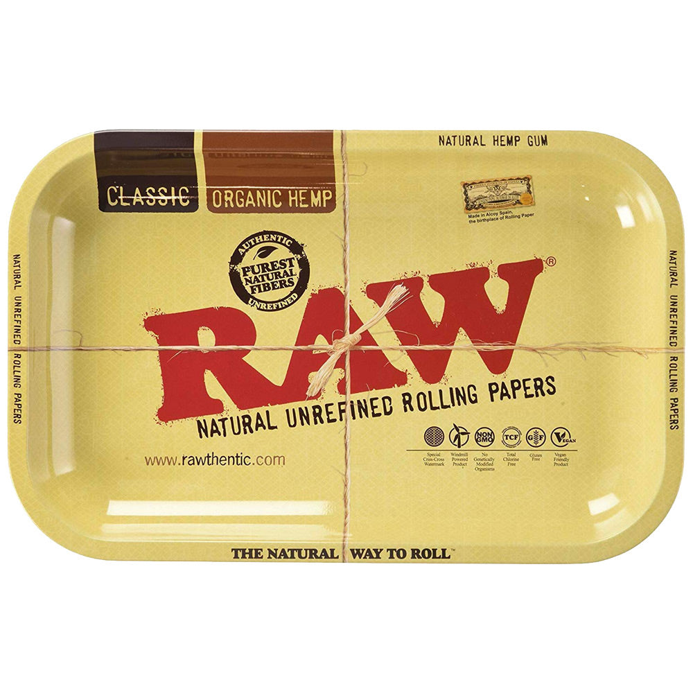 Raw Aluminum High Sided Rolling Tray - 11" x 7"