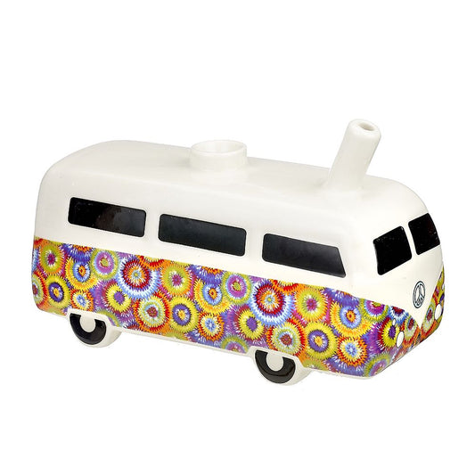 Retro Vintage Bus Pipe - Colorful Flower Burst Design