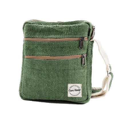 Core Hemp Multi Pocket Crossbody Purse - Banyan Green