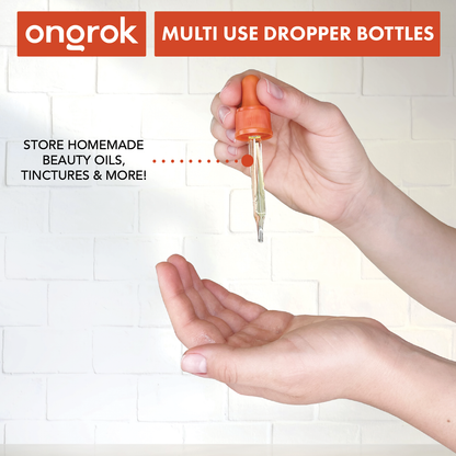 Ongrok Glass Dropper Jars, 6 pack