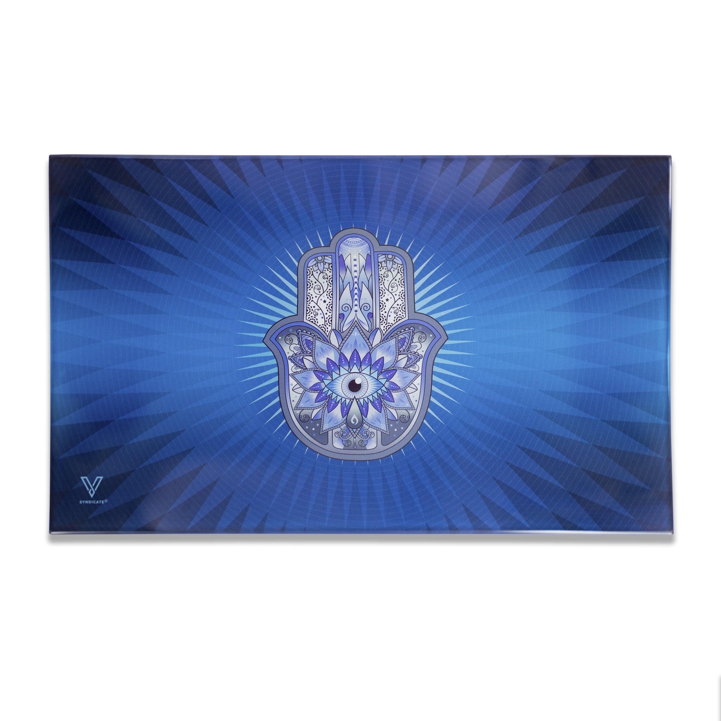 Hamsa Blue Glass Rollin' Tray