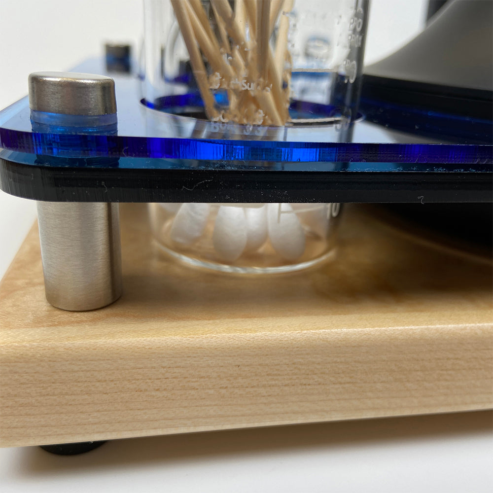 Mini Puffco Dab Rig Station Cleaning Organizer ~ Holds Charger Dock and Hot Knife ~ 8x7, Midnight Blue, Maple ~ for Cannabis Vaporizer