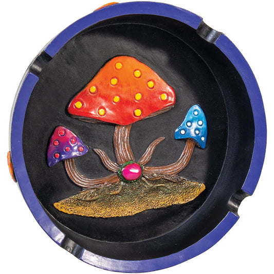 Polyresin Round Mushroom Ashtray - 5.75"